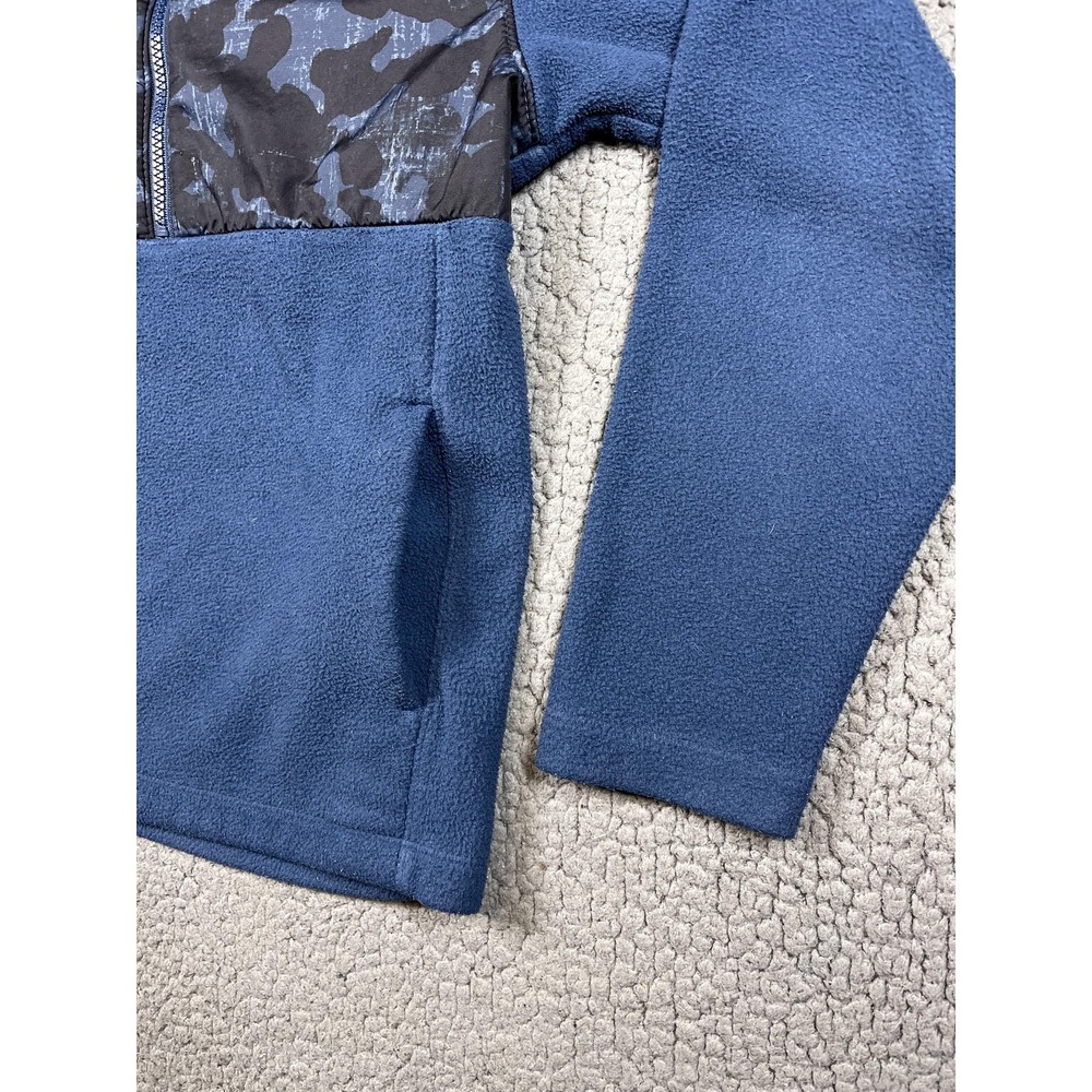The North Face Jacket Boys Medium 10-12 Blue Camo 1/4 Zip Fleece Pullover - Picture 3 of 10